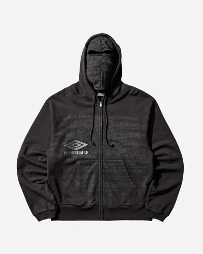 Umbro Compact Masked Zip Hoodie Washed In Black