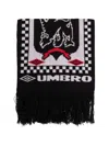 Umbro Fringed Patterned Scarf In Black