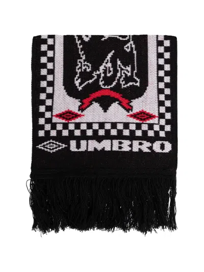 Umbro Fringed Patterned Scarf In Black