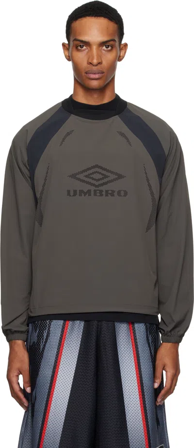 Umbro Gray Lasered Nylon Crewneck T-shirt