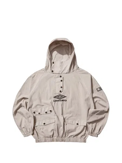 Umbro Hooded Flap-pocket Jacket In Neutral