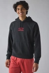 Umbro Iconic Logo Fleece Hoodie Sweatshirt In Black/chili Pepper, Men's At Urban Outfitters In Black