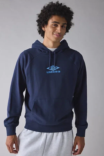 Umbro Iconic Logo Fleece Hoodie Sweatshirt In Dark Navy/vista Blue, Men's At Urban Outfitters