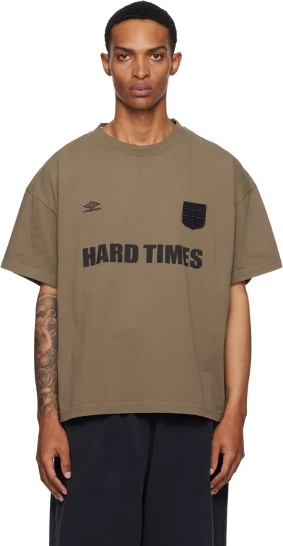 Umbro Khaki 'hard Times' T-shirt