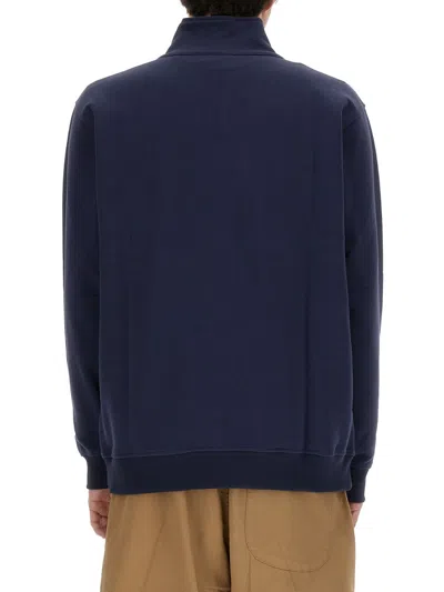 Umbro Logo Front-zip Sweatshirt In Blue