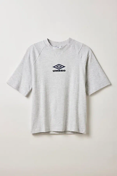 Umbro Logo Graphic Boxy Tee In White, Men's At Urban Outfitters In Gray
