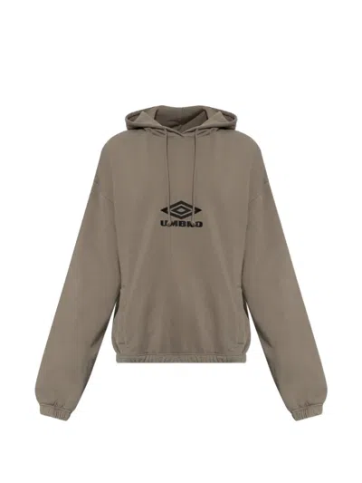 Umbro Logo-embroidered Drawstring Hoodie In Green