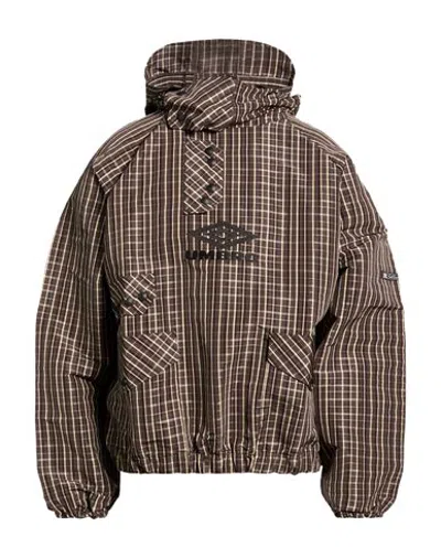 Umbro Man Jacket Dark Brown Size L Polyester In Multi
