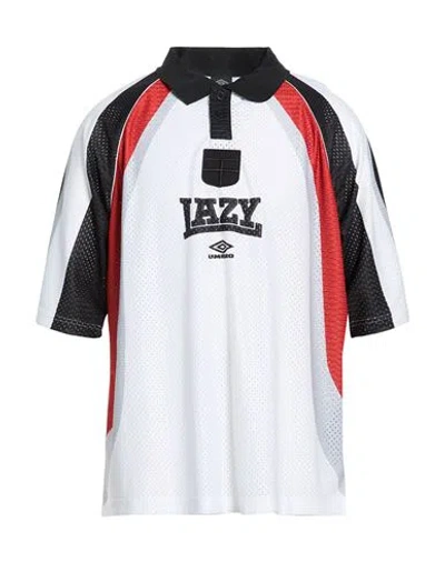 Umbro Man Polo Shirt White Size Xl Polyester In Animal Print