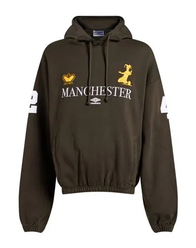 Umbro Man Sweatshirt Dark Green Size Xl Cotton