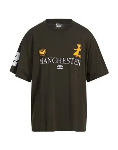 Umbro Man T-shirt Dark Green Size Xl Cotton In Black