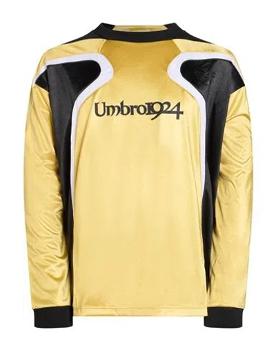 Umbro Man T-shirt Gold Size L Polyester In Black