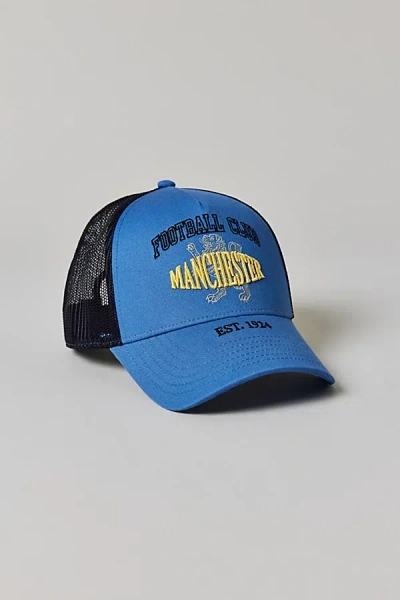 Umbro Manchester Trucker Hat In True Navy/black, Men's At Urban Outfitters In Blue