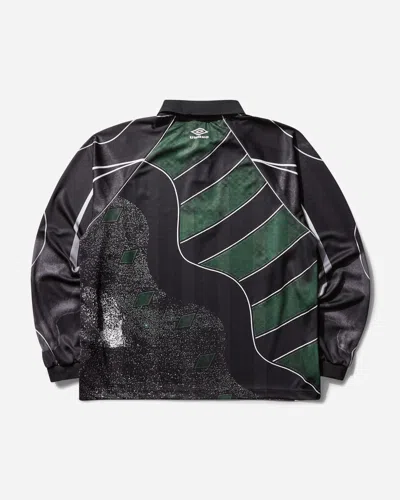 Umbro Men S 95 96 Longsleeve Polo Dark Green / Black In Brown
