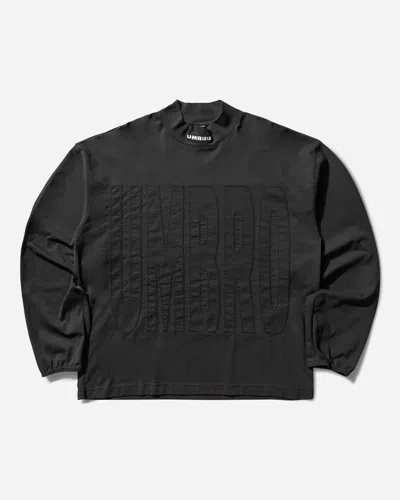 Umbro Men S Acuto Mock Longsleeve T-shirt Washed In Black