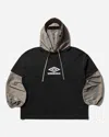 Umbro Men S Cut Up Masked Hoodie Washed Black / Beige