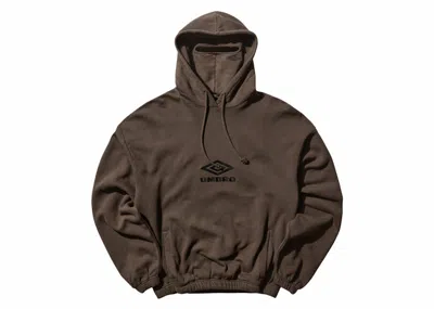 Pre-owned Umbro Men's  X Slam Jam Masked Hoodie In Dark Brown