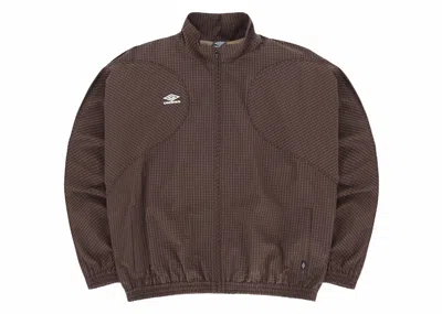Pre-owned Umbro Men's  X Slam Jam Mini Check Track Jacket In Brown