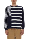 Umbro X Ymc Striped Patchwork T-shirt In Blue