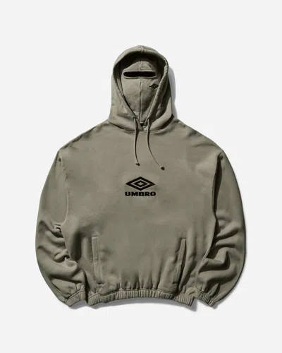 Umbro Og Logo Masked Hoodie Dark Greige In Grey