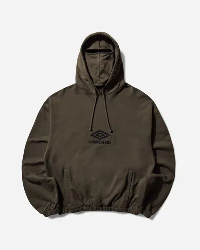 Umbro Og Logo Masked Hoodie Dark Olive In Brown