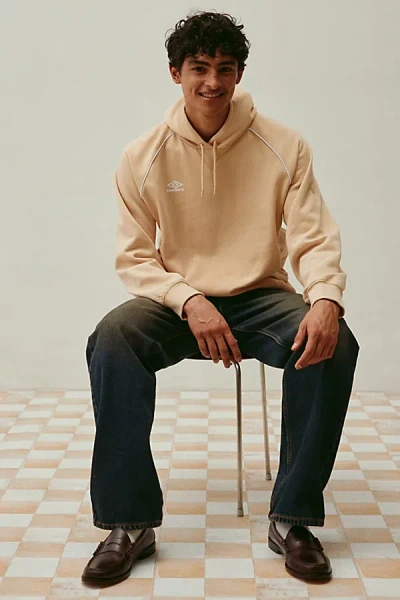Umbro Paneled Hoodie Sweatshirt In Apricot Illusion/brilliant White, Men's At Urban Outfitters
