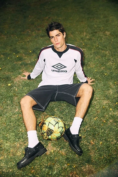 Umbro Paneled Long Sleeve Tee In White, Men's At Urban Outfitters