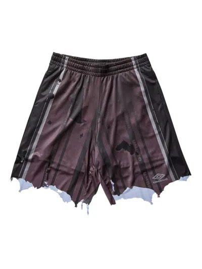 Umbro Ripped Shorts In Brown