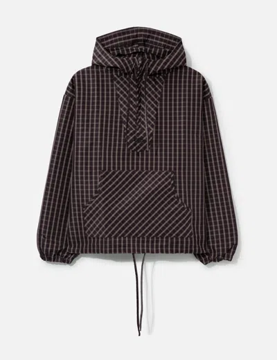 Umbro Check-pattern Masked Hooded Jacket In Black
