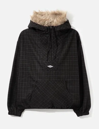 Umbro Slam Jam X  Flannel Fur Anorak In Black
