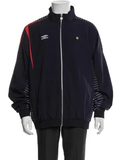 Pre-owned Umbro Striped Windbreaker In Blue