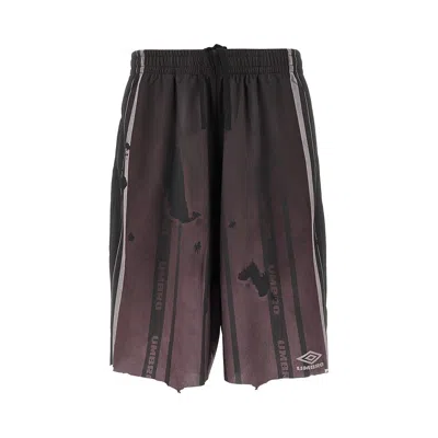 Umbro Technical Jersey Distressed Shorts In Multi