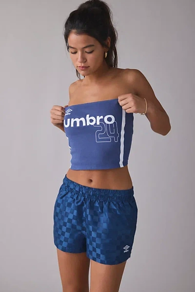 Umbro Uo Exclusive Jersey Tube Top In Blue, Women's At Urban Outfitters