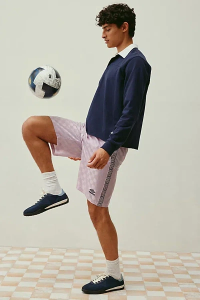 Umbro Uo Exclusive Taped Check 10" Short In Lavender Frost, Men's At Urban Outfitters