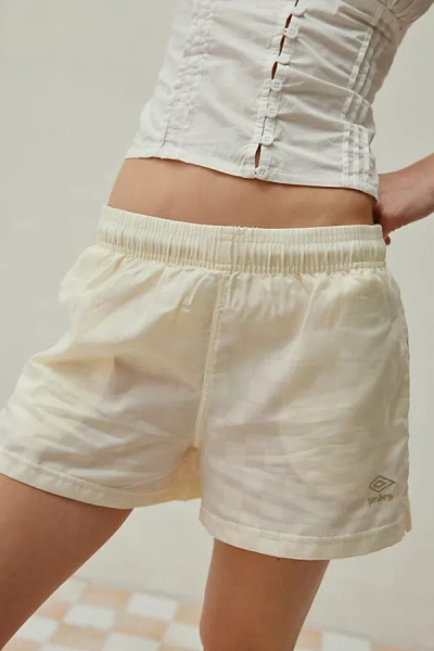 Umbro Uo Exclusive Tonal Checkerboard 3" Short In Egret/tidal Foam, Women's At Urban Outfitters