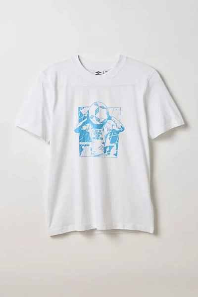 Umbro Up North Graphic Tee In White, Men's At Urban Outfitters In Blue