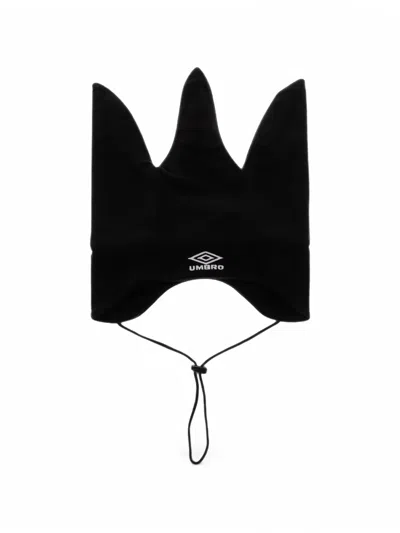 Umbro X Slam Jam Logo-embroidered Drawstring Beanie Hat In Black