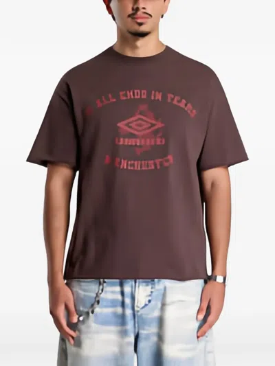 Umbro X Slam Jam Logo-print Cotton T-shirt In Brown