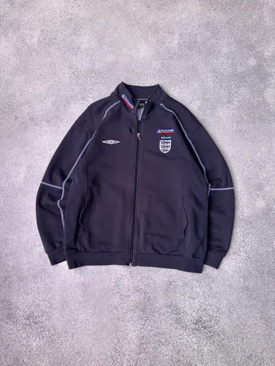 Pre-owned Umbro X Vintage Umbro England Cotton Football Track Jacket 00s In Navy