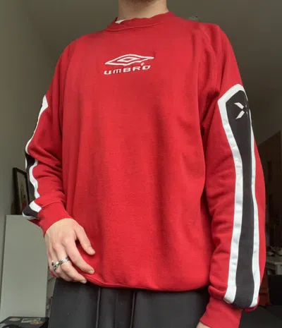 Pre-owned Umbro X Vintage Umbro Vintage Sweatshirt Soccer Style 90's In Red