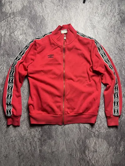Pre-owned Umbro X Vintage Umbro Zip Olympic Sweatshirt Blokecore Soccer Y2k Style In Red