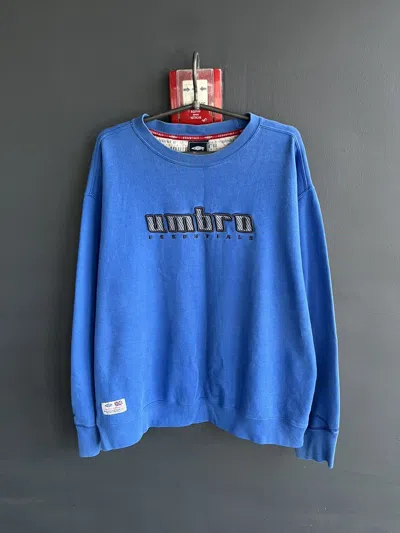 Pre-owned Umbro X Vintage Y2k Umbro Big Embroidered Logo Sweatshirt 90's In Blue