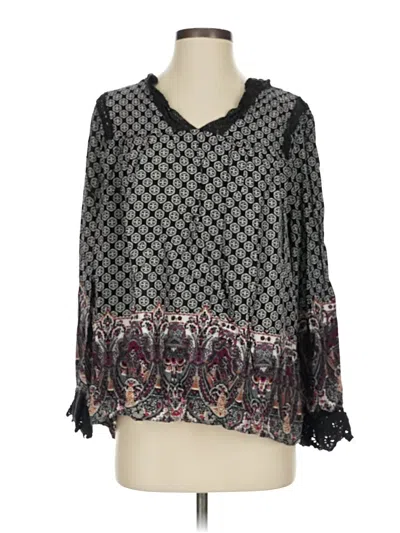 Pre-owned Umgee 3/4 Sleeve Blouse In Black