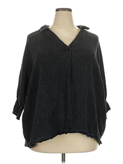 Pre-owned Umgee 3/4 Sleeve Blouse In Black