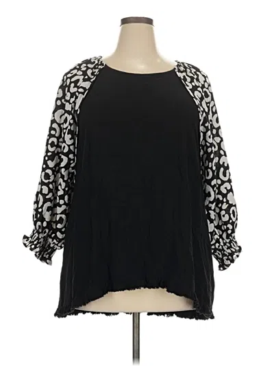 Pre-owned Umgee 3/4 Sleeve Blouse In Black