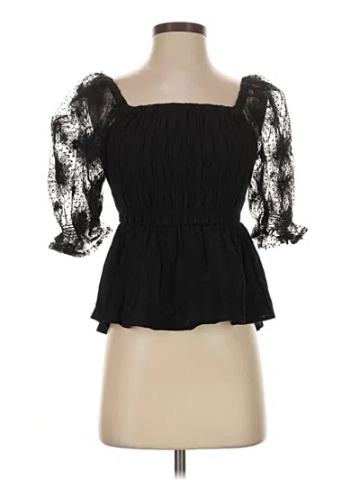 Pre-owned Umgee 3/4 Sleeve Blouse In Black