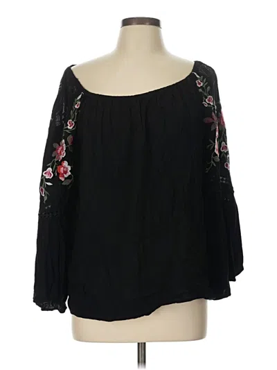 Pre-owned Umgee 3/4 Sleeve Blouse In Black