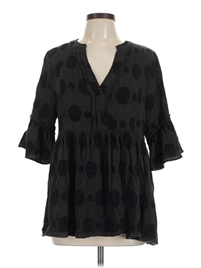 Pre-owned Umgee 3/4 Sleeve Blouse In Black