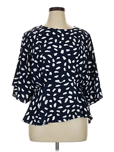 Pre-owned Umgee 3/4 Sleeve Blouse In Blue
