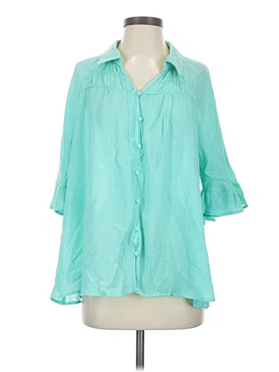 Pre-owned Umgee 3/4 Sleeve Blouse In Blue